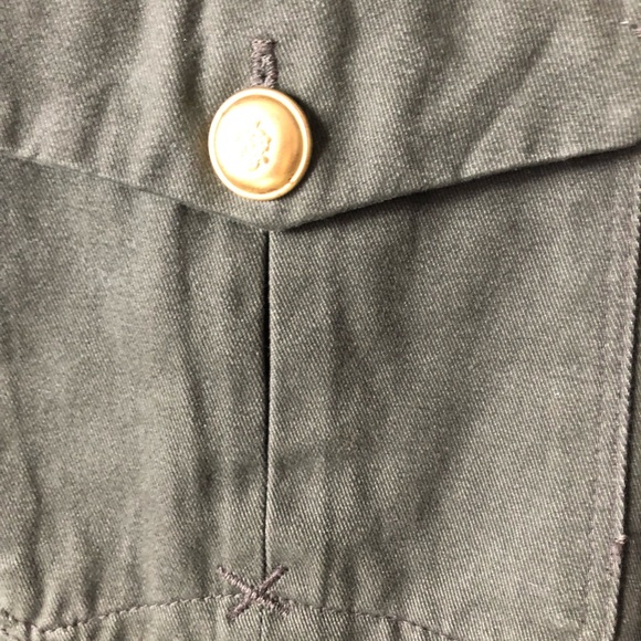 ❤️Zara Trafaluc Military Green Shirt Jacket Shacket Embroidered Golden Pockets S - Picture 5 of 11